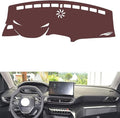 Leather Dashboard Cover Compatible with Peugeot 4008 2021-2023,Dash Board Cover mat Anti-Slip Sun-Proof and dust-Proof(Brown)
