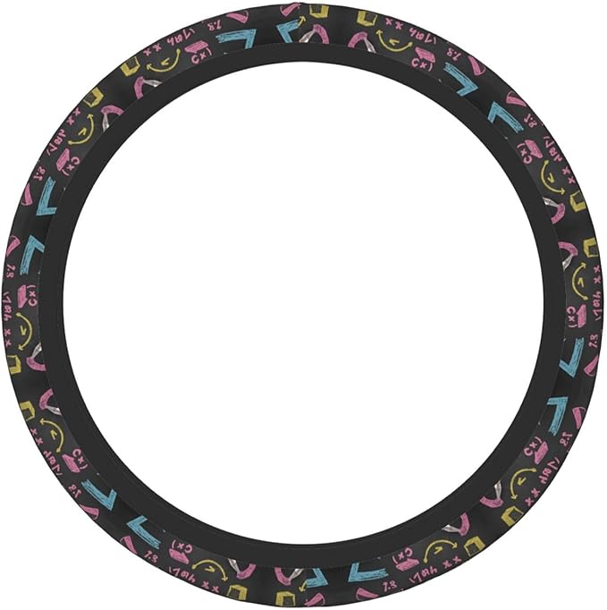 Math Mathematician Pi Day Car Steering Wheel Cover, 15 Inch Steering Wheel Cover Stylish Decor for Most Cars