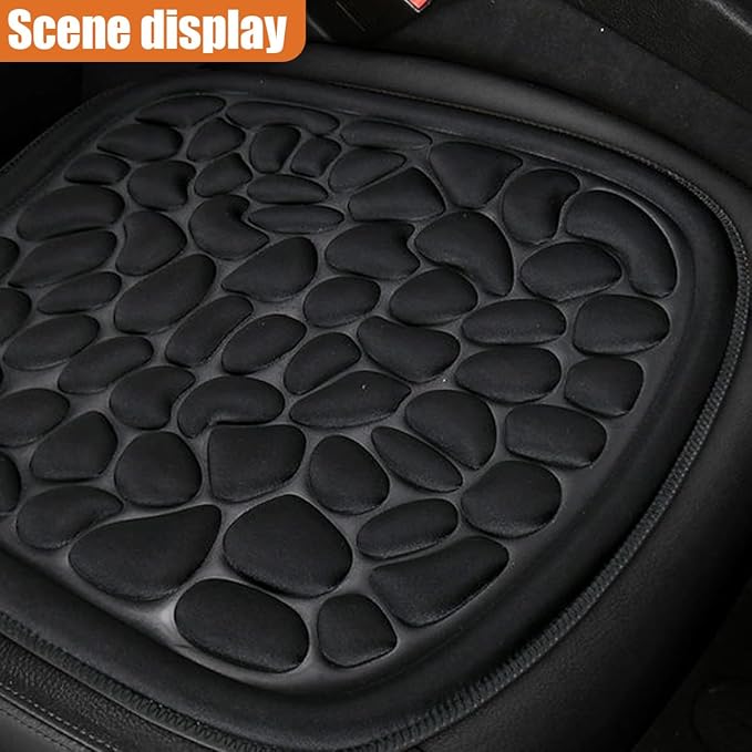 Car Seat Cover, Breathable Comfort Auto Seat Cushion Pad, All Seasons Non-Slip Car Front Driver Bottom Seat Protector, Universal Pressure Relief Accessory for Most Vehicle, Office (Black)