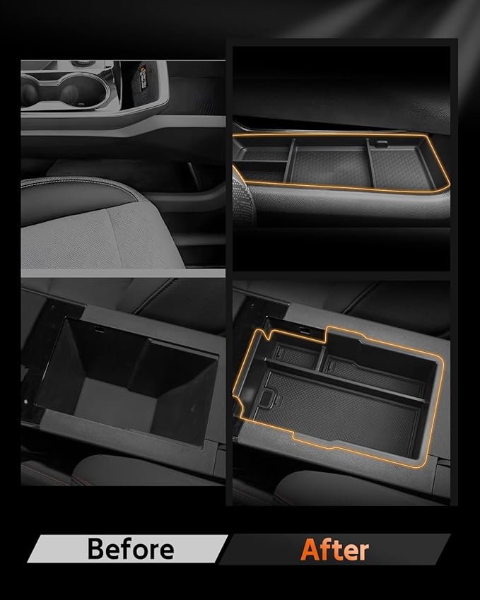 CDEFG 2-Pack Combo for Chevy Equinox 2025 2026 Accessories Center Console Organizer Tray Equinox (LT, RS, Activ) Armrest Storage Middle Console Insert 2PCS