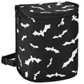 Bat Car Trash Can Halloween Black Car Garbage Bag with Lid Hanging Waterproof Leak Proof Vehicle Storage Bin