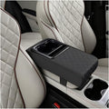 Car Center Console Armrest Pillow, Vehicle Armrest Seat Box Cushion Pad with Cup Holder & Phone Holder, Comfortable Auto Middle Console Cover, Universal for SUV RV Truck (Diamond, Black)