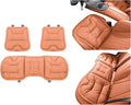Bzxpk Skin-Friendly & Dirt-Repellent Leather Car Seat Cushion, Non-Slip PU Leather Seat Cover for Car, Office Chair & Travel, Breathable Comfort Cushion (Orange, Three-Piece Set)