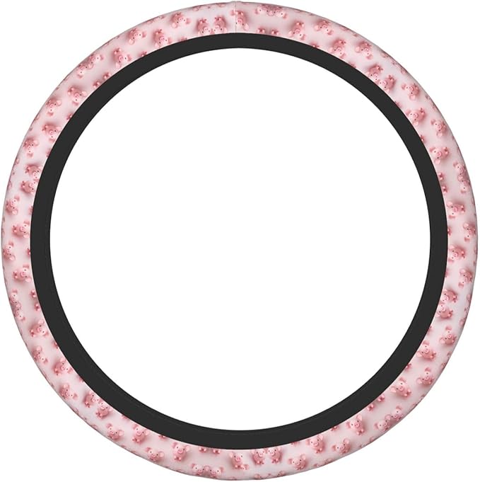 Pigs-Pattern Car Steering Wheel Cover, 15 Inch Steering Wheel Cover Stylish Decor for Most Cars
