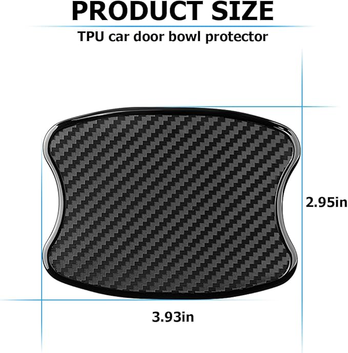 Mandark Car Door Handle Cup Scratch Protector, 4PCS 3D TPU Carbon Fiber Vehicle Door Bowl Sticker, Automotive Door Handle Paint Protective Film Cover Accessories, Universal for Most Cars (Small)