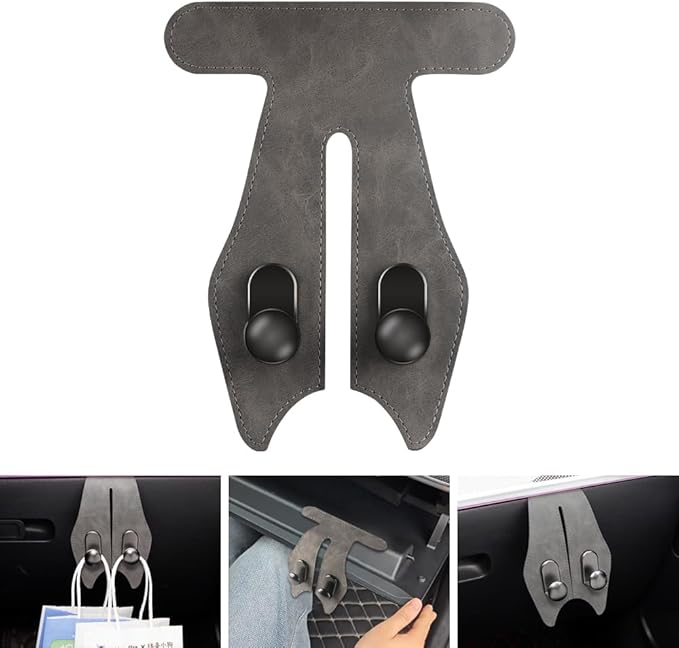 NHHEO Car Hook for Co-Pilot Glovebox, Universal Vehicle Glove Box Organizer for Umbrella Handbag Coat(Gray)