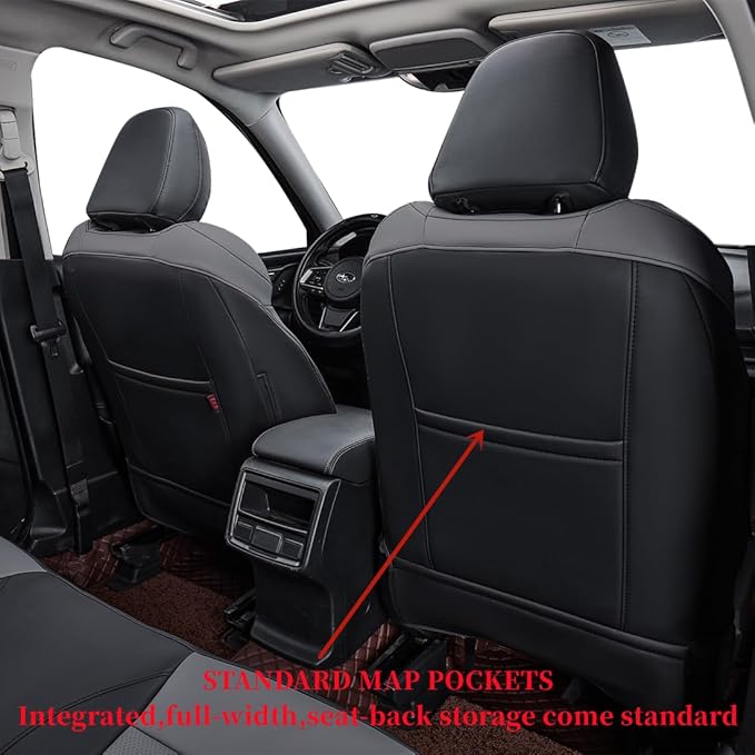 coverdream Custom Seat Covers Compatible with Select Subaru Legacy 2010 2011 2012 2013 2014 Models - Leatherette (Black/Gray,Full Set)