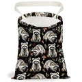 Raccoon Print Car Trash Bag Hanging Garbage Bag with Snap Buttons Car-Back Seat Trash Storage Portable Dustbin for Car Interior Accessories Travel Camping