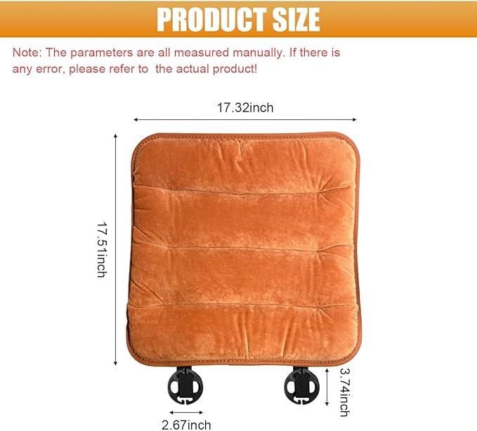 Car Seat Cushion, Breathable Soft Auto Front Seats Protector Pad for Comfortable Driving, Warm Vehicle Interior Driver Seat Non-Slip Decorative Accessory for Most Cars(Orange)