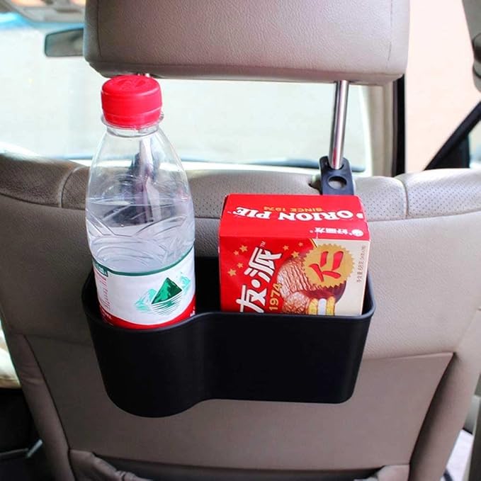 Car Cup Holder Seat Back Headrest Organizer Drink Pocket Food Tray Universal Caddy Storage Box for Cell Phones Keys Cards Wallets