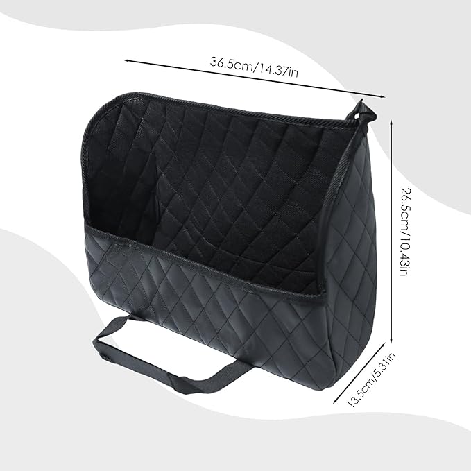Leather Car Net Pocket Handbag Holder, Car Backseat Organizer Seat Driver Netting Pouch Storage Bag Accessories Between Seats Large Capacity Hanging for Phones Documents Small Essentials