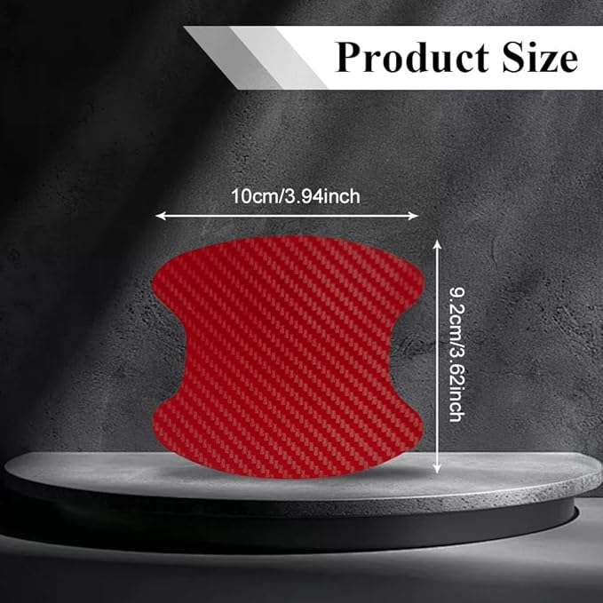 4PCS Car Door Handle Cup Scratch Protector, Car Door Handle Sticker, Scratch Auto Door Protective Film, Car Accessories Car Door Handle Protective Films Universal for Cars (Red, 4PCS)