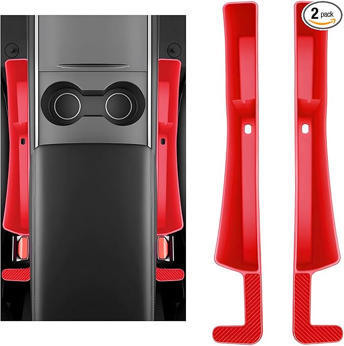 2PCS Car Seat Gap Filler, Automotive Seat Organizer Fill The Gap Between Seat and Console, Universal Car Gap Seat Storage for Phone Wallets and Keys, Car Accessories (Red)