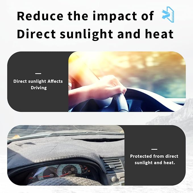 auovo Dashboard Cover Mat Compatible with Toyota Camry 2007-2011 Accessories Sunshade Protector Anti-Slip Dash Carpet Cover