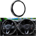 Car Steering Wheel Cover, 15 Inch PU Leather Carbon Fiber Elastic Stretch Without Inner Ring, Breathable Anti-Slip Auto Steering Wheel Protector for Women Men, Universal for Most Cars (Gray)
