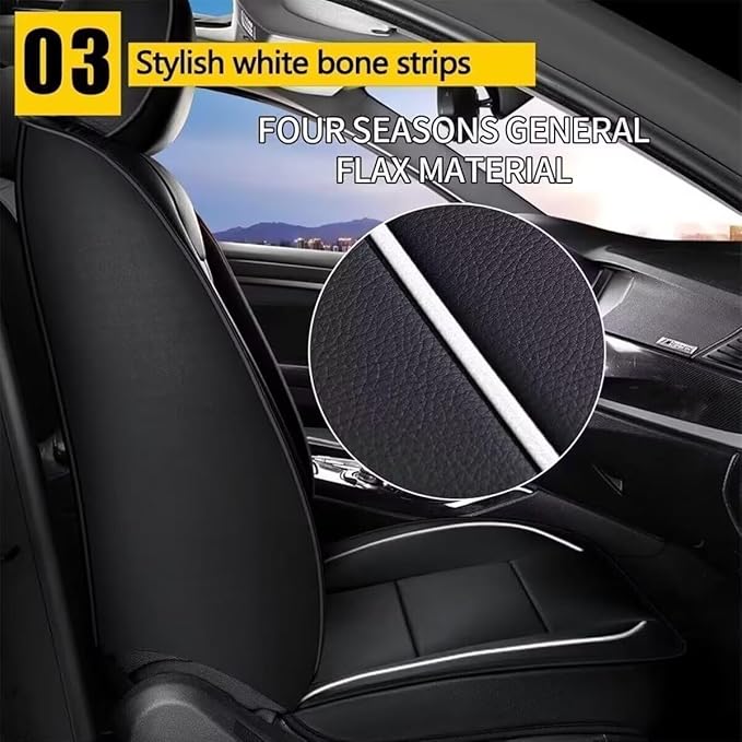 YORKNEIC Leather Car Seat Covers Fit for Hyundai Azera 2006-2017: 2 Seats Front Seat Covers - Waterproof Auto Seat Protector Compatible Airbag (Black)