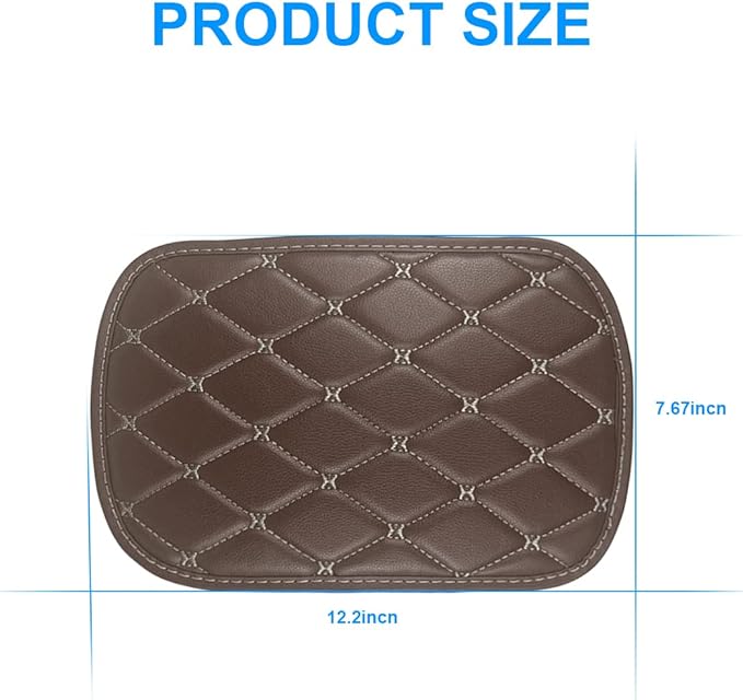 Auto Center Console Cushion Pad, Universal Waterproof Armrest Box Protection Pad/Cover Fit for Cars, Vehicles, SUVs, Comfort, Car Interior Accessories for Men Women (Brown/Beige)