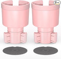 Seven Sparta 2 Pack Car Cup Holder Expander with Adjustable Base, Compatible with Hydro Flasks 32/40 Ounce, Compatible with Yeti Ramblers 20/26/30 Ounce, Other Bottles in 3.4"-3.8" (Pink)