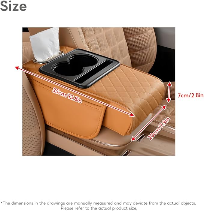 Civenhhd Car Armrest Pad, Universal Armrest Cushion Pad, Leather Armrest Box Pad
