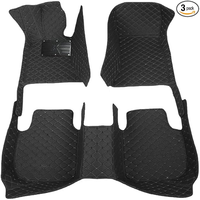 Floor Mats for Cars, All-Weather Mats, Waterproof Trim-to Fit Automotive Floor Mats for 99.9% Cars Sedan Trucks SUV, Custom Floor Liner Car Accessories (All Black)