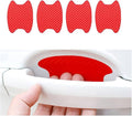 4PCS Carbon Fiber Anti-Scratches Car Cup Protector, Non-Marking Auto Door Protective Film, Universal for Most Handles (Red/4PCS)