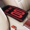 Custom Car Armrest Cover,Add Personalized Name and Number As Gifts for Loyal Football Fans,American Football Auto Center Console Pad Car handrail Box Cushion,Fit for Most Car Seat Box Cover Protector