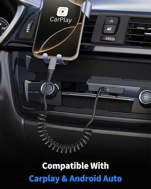 Coiled USB C to USB C Cable 3FT, 2Pack Retractable Car Charger Cord Type C to C Cable Fast Charging for iPhone 17 16 15 Pro Max, iPad, MacBook, Samsung Galaxy S23 S24, USBC to USBC Cables for Car
