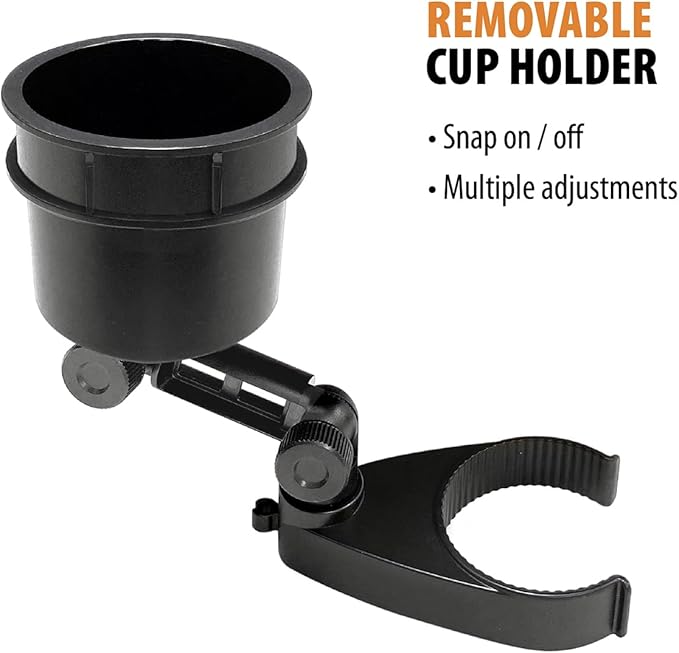 ToughTested Tough & Hungry Mega XL Cupholder Expander with Snap-On Extra Cupholder, Adjustable Food Tray, and Device Holder Slot – Fits XL Bottles & Cups, Ideal for Trucks, SUVs, RVs, Vans, and Cars
