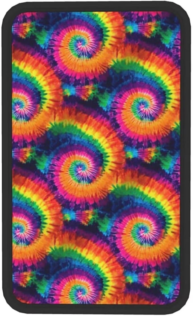 Car Center Console Cushion Pad Colorful Tie Dye Arm Rest Pads Universal Armrest Box Cover Protector Rainbow Comfortable Car Decor Accessories Auto Center Console Lid Covers