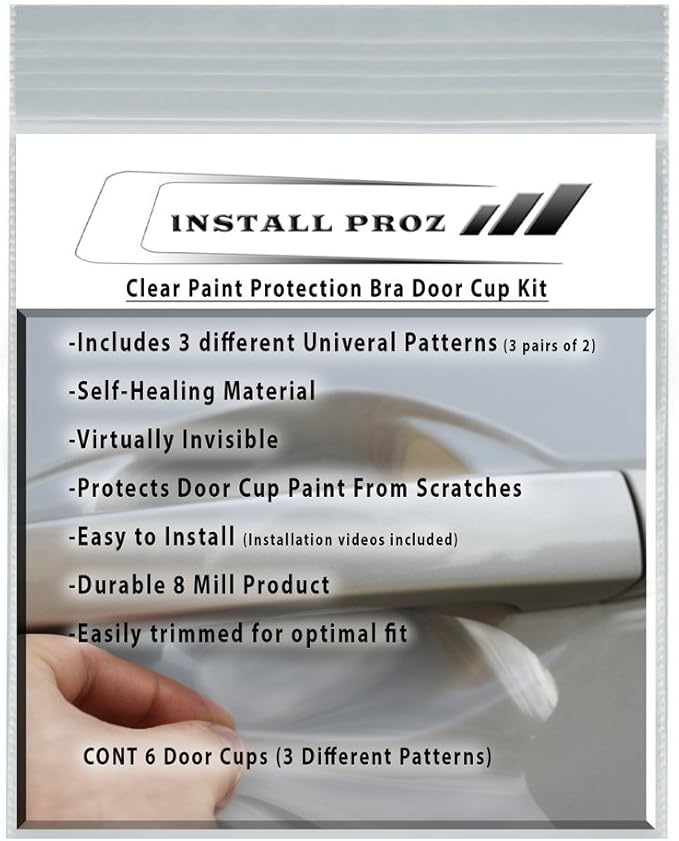 Install Proz Self-Healing Clear Paint Protection Bundle-Hood Strip, Door Edge, Door Cup, and Door Sill Protectors