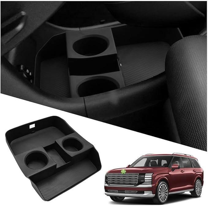 Ruiya 2026 Palisade Lower Console Organizer for 2026 Hyundai Palisade Accessories ABS Material with Cup Holder Console Organizer Compatible with 2026 Hyundai Palisade Calligraphy/Limited/XRT Pro/SEL