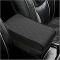 Car Center Console Cover, Leather Waterproof Vehicle Armrest Box Pad, Memory Cotton Comfortable Automotive Interior Seat Box Cushion Protector Accessories, Universal for Most Cars (Black)