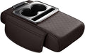 Car Center Console Pad PU Leather Armrest Organizer with Tissue Box Slot for Vehicles, Style F