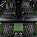 Custom Fit Car Floor Mats by SARAHS - Waterproof PU Leather Full Coverage for Most Cars, SUVs, and Trucks - Automotive Liners to Protect Vehicle Interior Floor Accessories (Black Green 2)