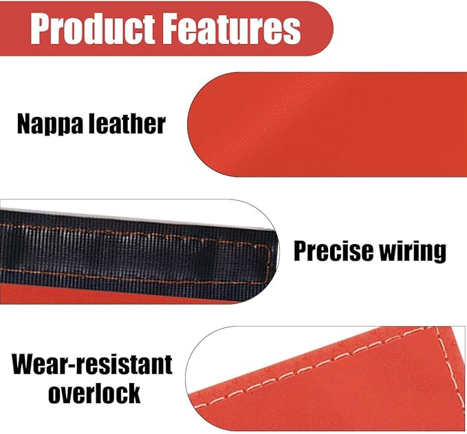 2PCS Car Grab Handle Cover, Anti-Scratch Auto Inner Front Rear Door Pull Handle Cover, PU Leather Door Grip Gloves Protector Auto Interior Decoration Accessories for Car, Truck, SUV (Red)