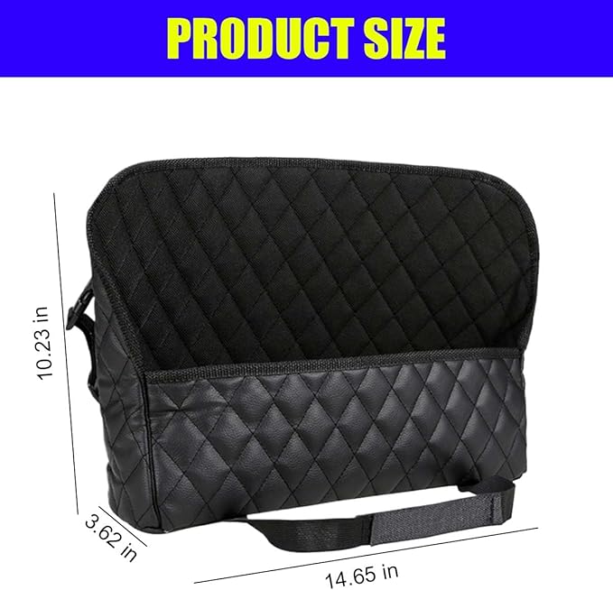 Car Net Pocket Handbag Holder Between Seats, Large Capacity Storage Bag for Front Seats, Leather Car Organizer Backseat Barrier for Kids Pet, Handbag Organizer Pocket Car Console Purse Holder