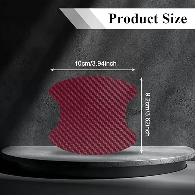 4PCS Car Door Handle Cup Scratch Protector, Car Door Handle Sticker, Scratch Auto Door Protective Film, Car Accessories Car Door Handle Protective Films Universal for Cars (Wine red, 4PCS)