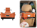 SEPSUMMER Multifunctional Car Backseat Organizer with Cup Holder, Tissue Box, Trash Bin & Hooks, 3-in-1 Back Seat Car Organizer for Hold Phones, Snacks, Drinks, and Handbags (Original Model - Orange)