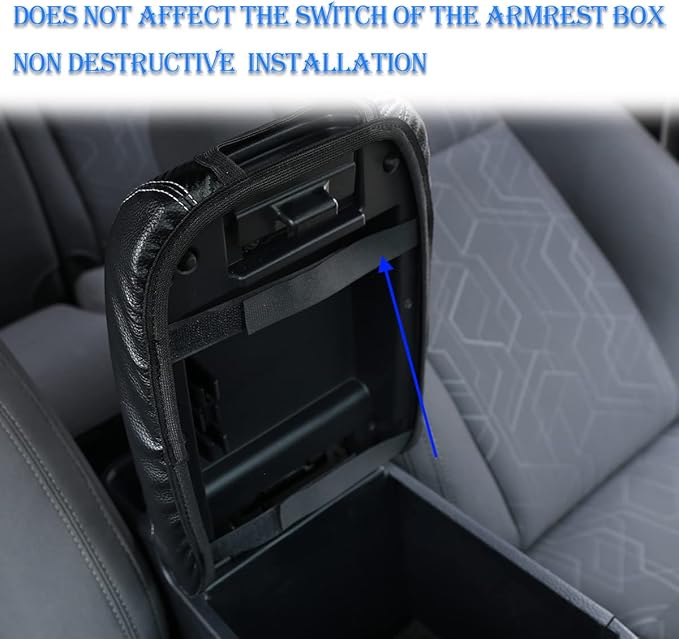 CHEAYAR Leather Car Auto Center Console Armrest Cushion for Toyota Tacoma Accessories 2016-2018 2019 2020 American Flag (Carbon Fiber Pattern-Leather)
