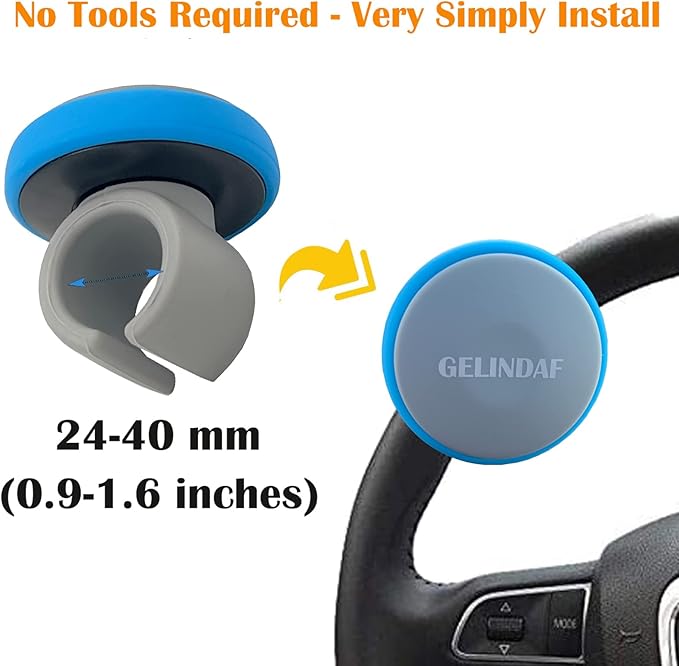 Universal Car Steering Wheel Knob Spinner - Silicone Non-Slip Suicide Knob with Bearing Durable Steering Wheel Spinner Ball for Car, SUV, Trucks, Tractors, Mowers and Boat Easy Installation