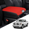 for RAM 2009-2018 Center Console Cover Anti-Scratch Waterproof Leather Armrest Pad Protector Cushion for Dodge RAM 1500 2500 3500 4500 5500 2009-2018 Interior Accessories(Red with Black)