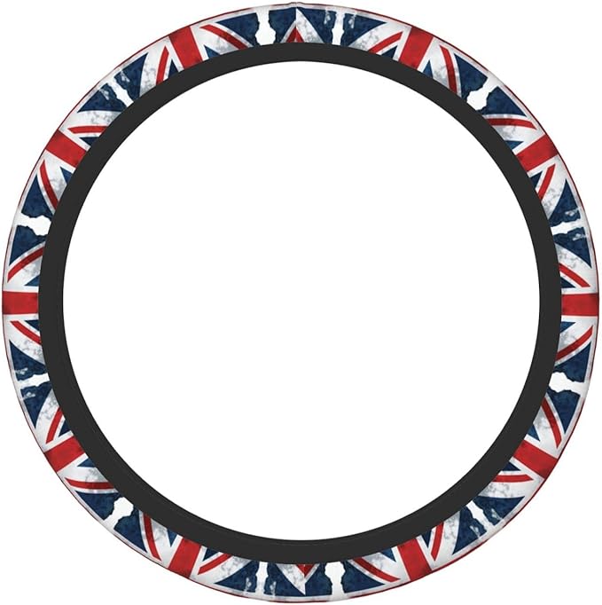 Watercolors British Flag Neoprene Steering Wheel Covers Women Men Car Accessories, Universal 15 Inch Fit Auto, Suvs, Truck