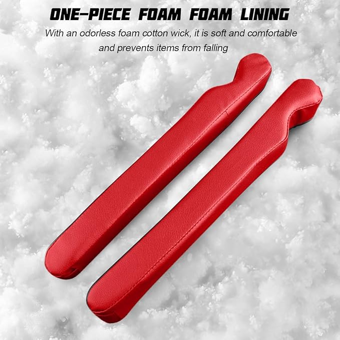 Mandark Car Seat Gap Filler, 2PCS Leather Vehicle Gap Stopper to Fill Between Seat and Console, Automotive Crevice Plug Blocker Accessories from Dropping, Universal for SUV, Sedan, Truck (Red)