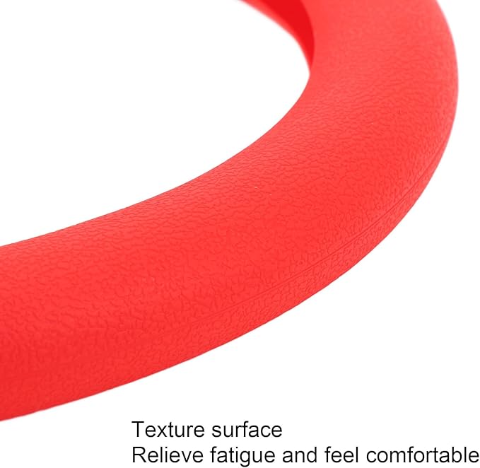 Silicone Steering Wheel Cover, Antislip Design, Sweatproof Protector for Cars, Fits Most Standard Sizes (Red)