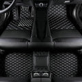 Custom Car Floor Mats for 96% Sedan SUV Sports Car Protection Full Coverage Pads Anti-Slip Leather Floor Lining All Weather Car Floor Mats (Black)
