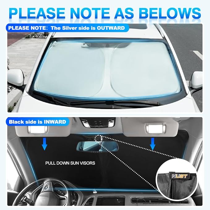 KUST Custom Fit Windshield Sun Shade for Nissan Murano Accessories 2015-2024 Sunshade Sun Visor Protector Foldable Blocks UV Rays Keep Your Car Cooler