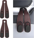 Car Seat Headrest Double Hook, 2PCS Multifunctional Soft Leather Vehicle Purses & Bags Holder, Hidden Design Automotive Interior Storage Hanger, Universal for SUV, Truck, RV (Brown)