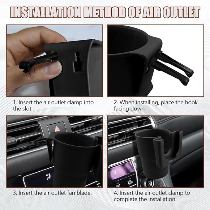 Car Cup Holder Expander, Cup Holder for Car, 2-in-1 Mobile Phone Drink Adapter, Auto Interior Accessories Multifunction Auto Seat Back and Armrest Box Storage Device for Most Vehicles (Black)