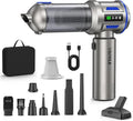 Yomile Mini Vacuum Cleaner, 2 in 1 27000PA Brushless Car Vacuum &250000RPM Air Duster 9000mAh Battery Air Blower Wireless Handheld Vacuum for Car,Office and Home