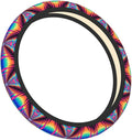 Neoprene Steering Wheel Cover Colorful Psychedelic Kaleidoscope Pattern Car Steering Wheel Cover Universal Fit for Most Cars